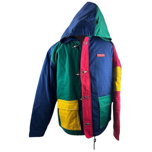 Teddy Fresh Fireman Style Toggle Clasp Chore Jacket Colorblock Oversized Medium - Picture 15 of 16